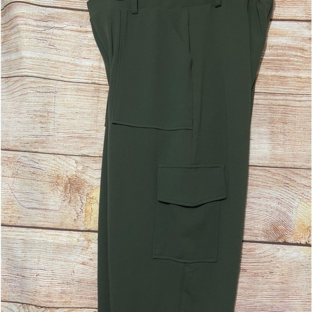 Ashley Stewart Stretch Cargo Ankle Pants Deep Stretch Green Size‎ 16 - Picture 6 of 6